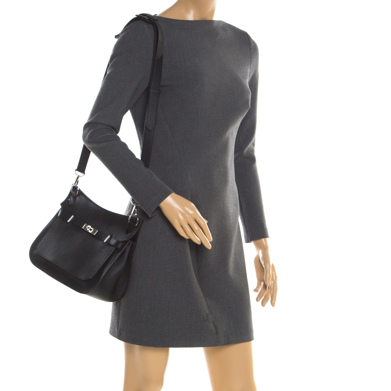 

Hermes Black Togo Leather Jypsiere 28 Bag, Red