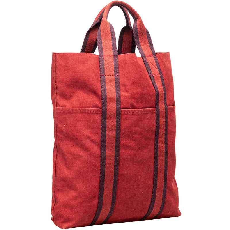 

Hermes Red Canvas Fourre Tout Cabas Tote