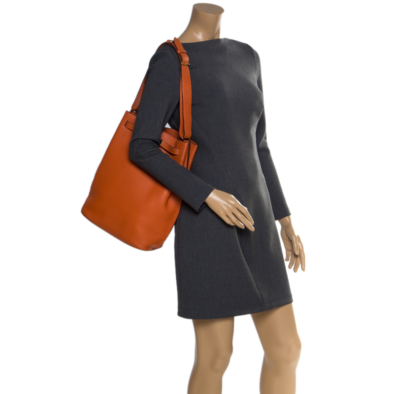 

Hermes Terre Battue Togo Leather So Kelly 26 Bag, Orange