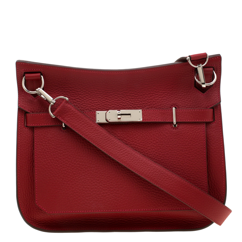 Hermes Rouge Garance Togo Leather Jypsiere 28 Bag Hermes