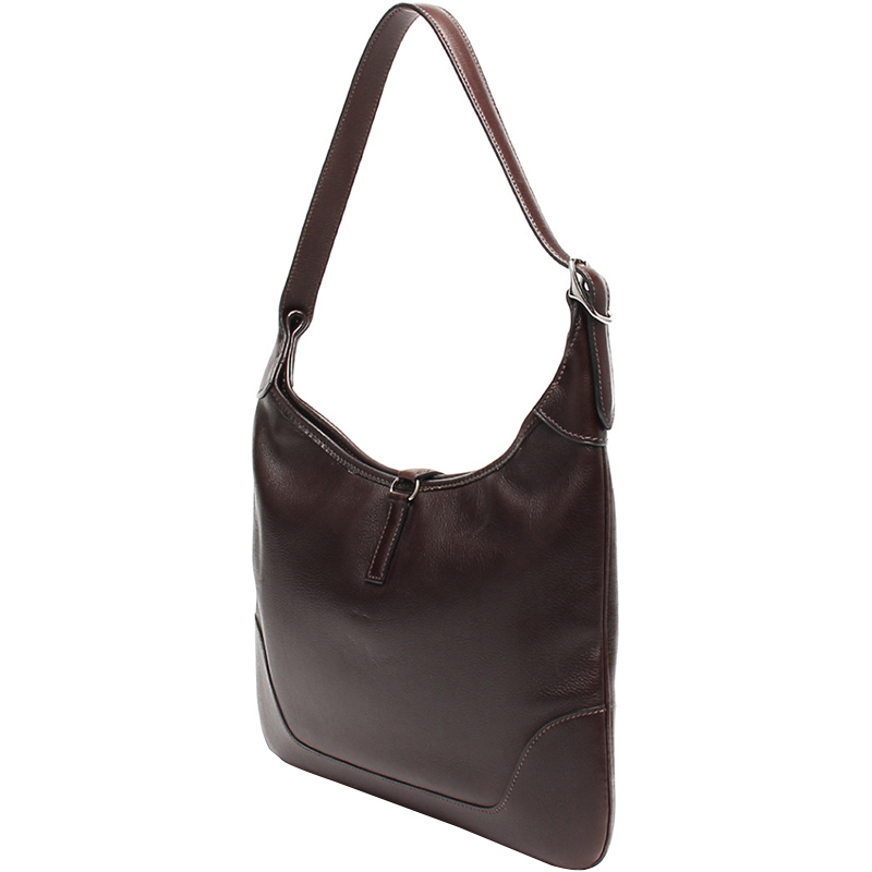 

Hermes Brown Leather Hobo Bag