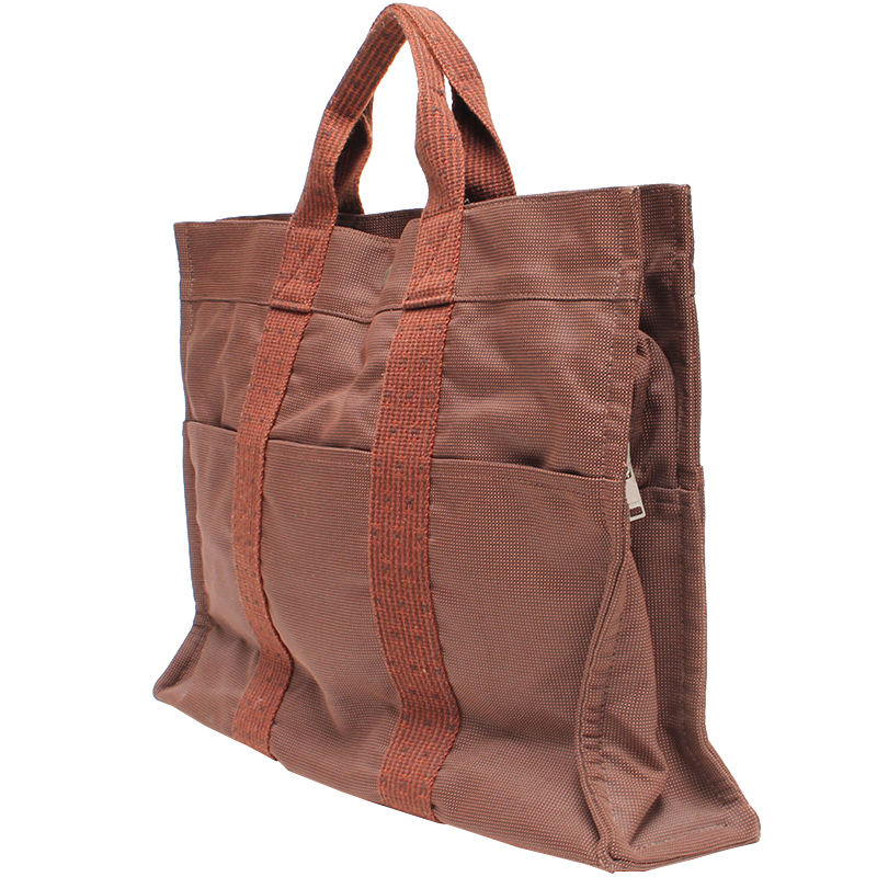 

Hermes Brown Canvas Herline Tote Bag