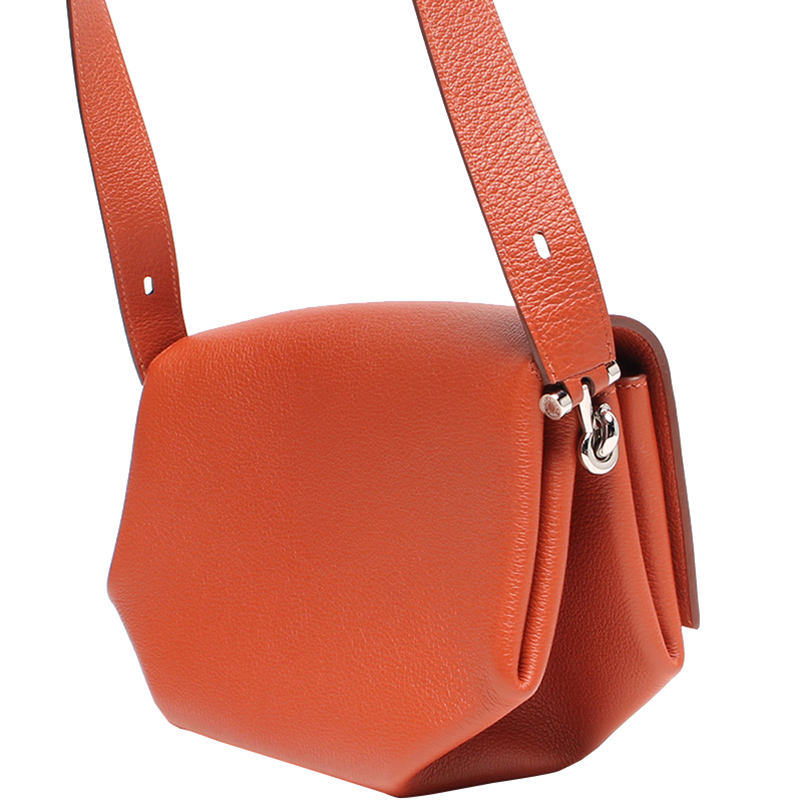 

Hermes Orange Opli Leather Shoulder 24 Bag