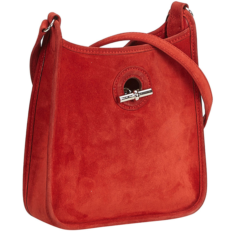 

Hermes Red Courchevel Leather Vespa PM Bag