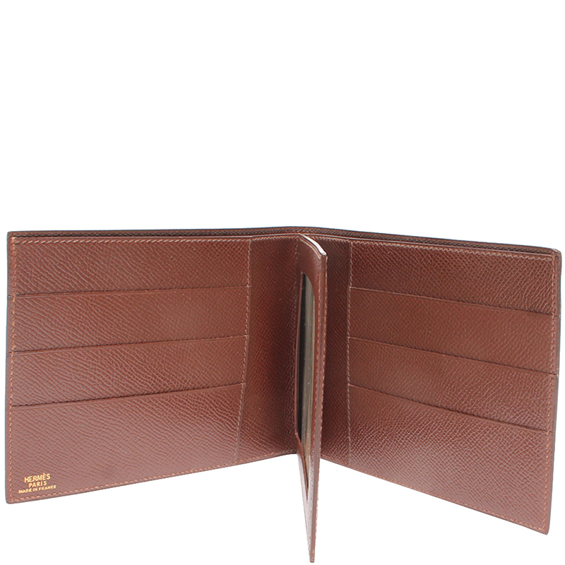 

Hermes Brown Leather Card Case Wallet