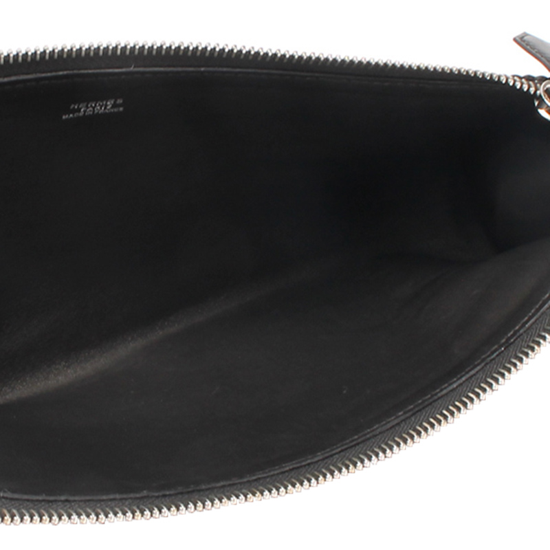 

Hermes Black Leather Pouch Bag