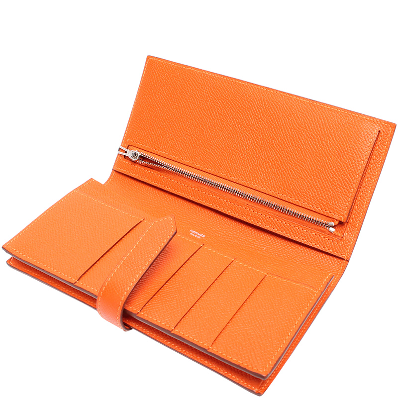 

Hermes Brown Leather Long Wallet
