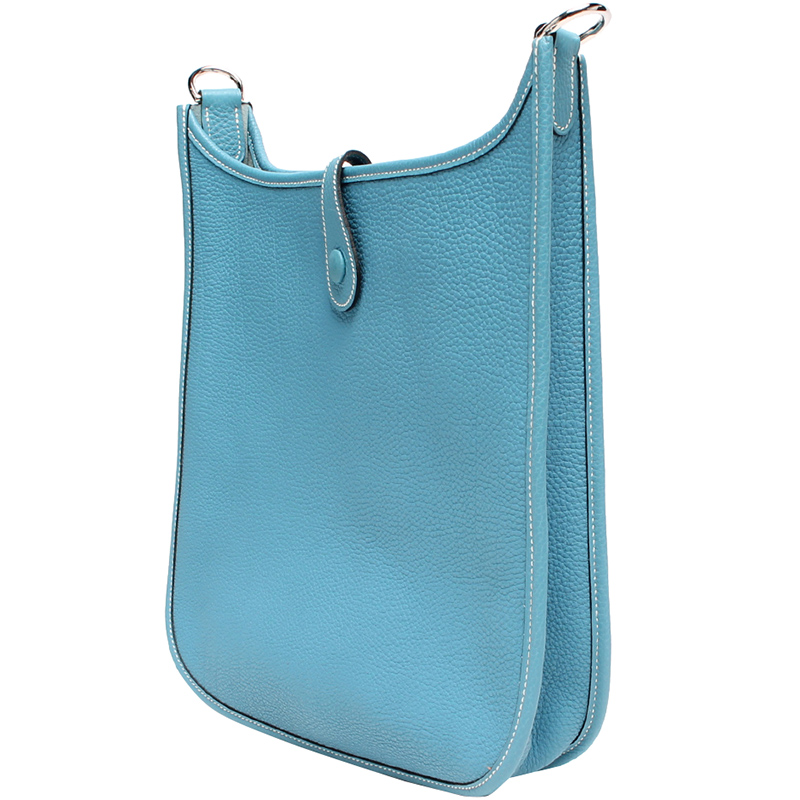 

Hermes Blue Leather Evelyne PM Bag