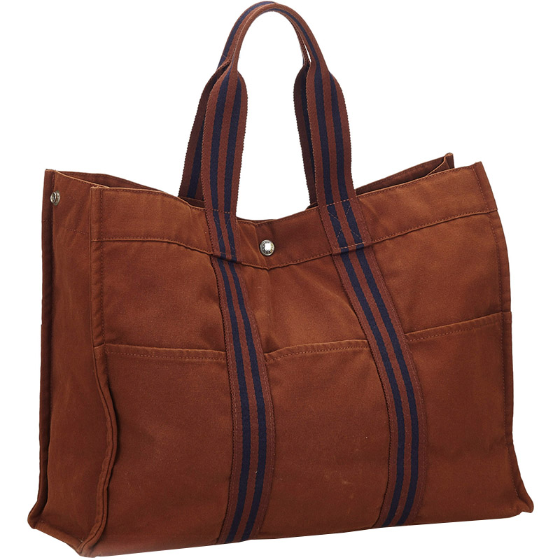 

Hermes Brown Canvas Fourre Tout GM Bag