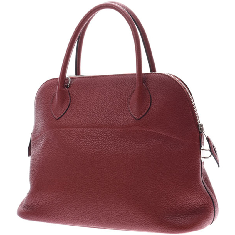 

Hermes Red Clemence Leather Palladium Bolide 31 Bag