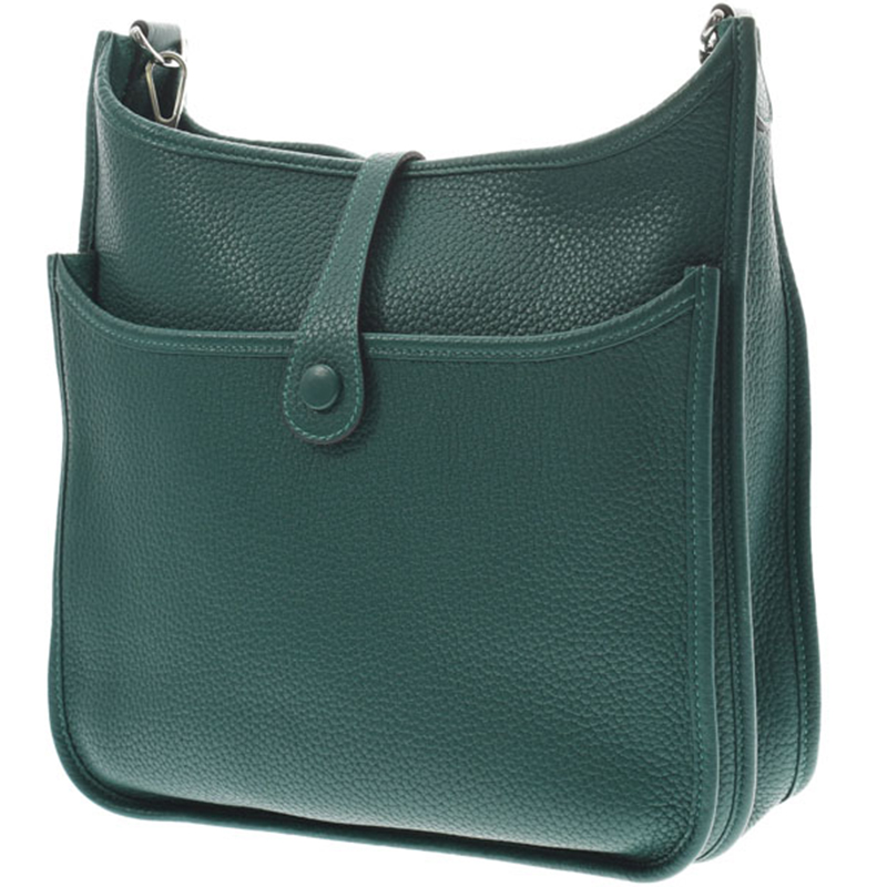 

Hermes Green Clemence Leather Evelyne II PM Bag