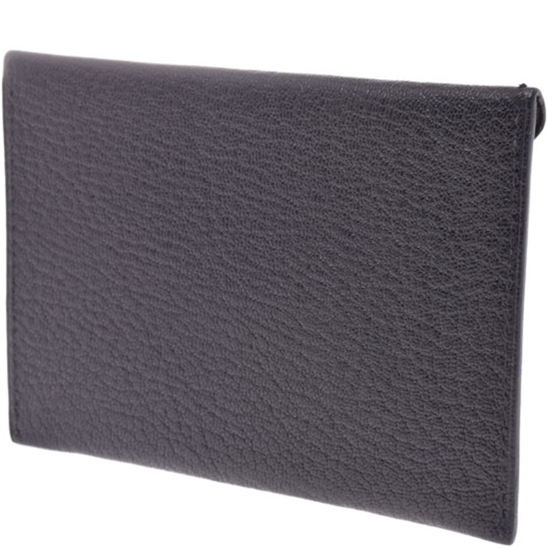 

Hermes Black Leather Envelope Trio Wallet
