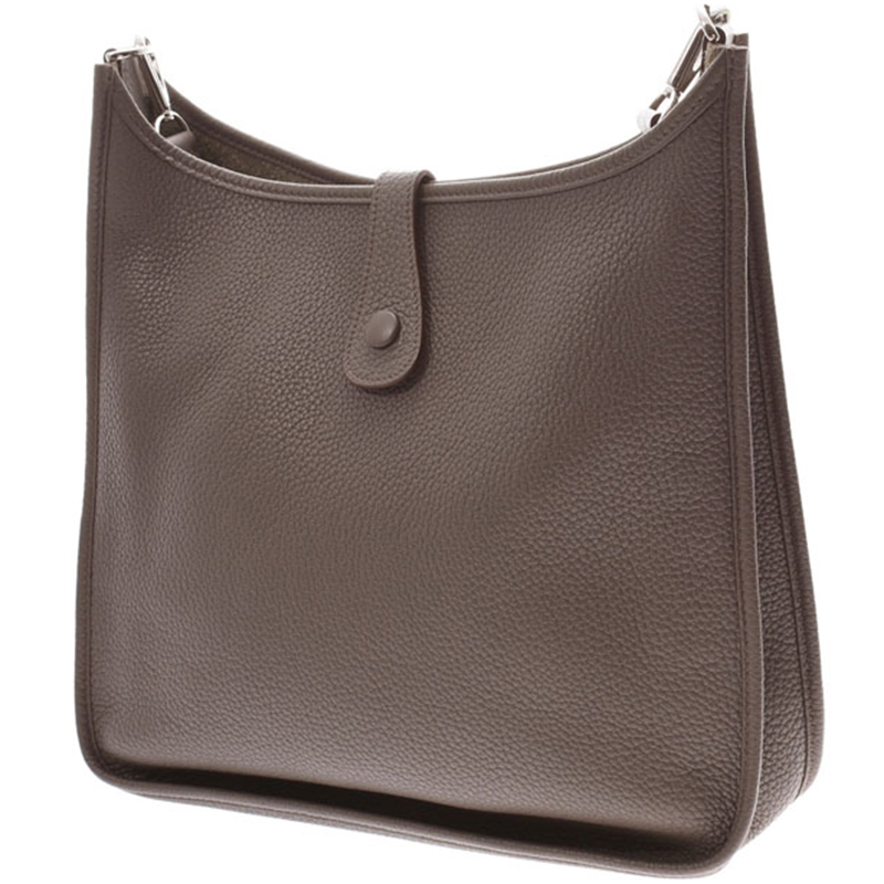 

Hermes Brown Taurillon Clemence Leather Evelyne II PM Bag