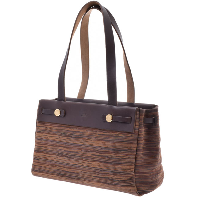 

Hermes Dark Brown Herbag Cabas PM Tote Bag