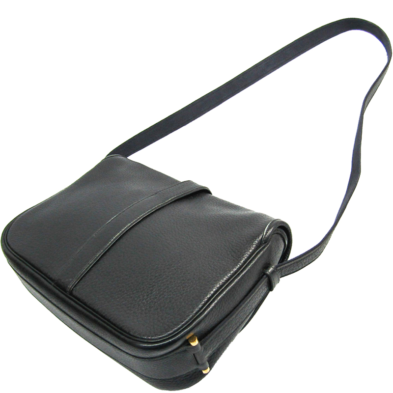 

Hermes Black Leather Noumea Shoulder Bag