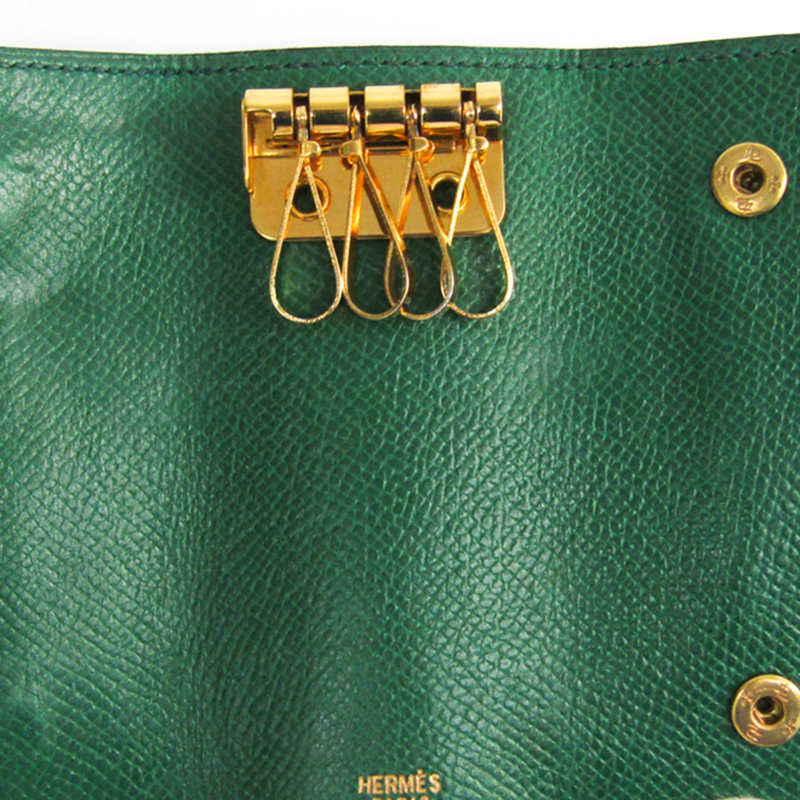 

Hermes Green Epsom Leather Key Case