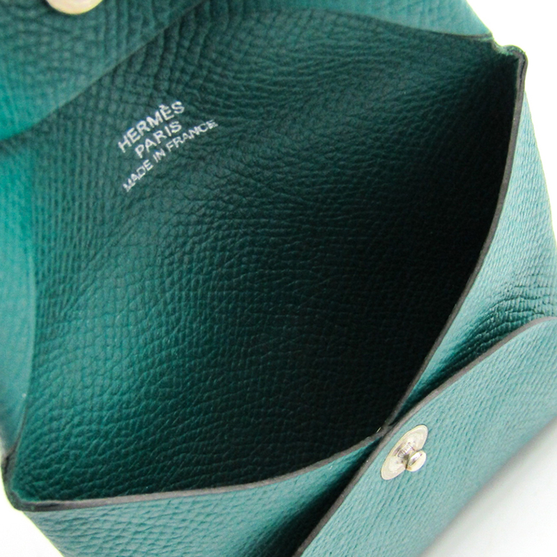 

Hermes Malachite Epsom Leather Bastia Coin Purse, Green