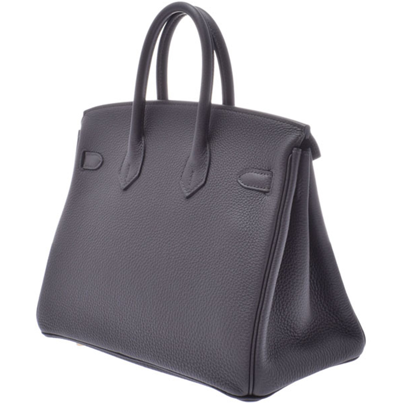 

Hermes Graphite Togo Leather Gold Hardware Birkin 25 Bag, Black