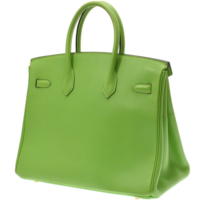 

Hermes Apple Green Veau Gulliver Leather Gold Hardware Birkin 35 Bag