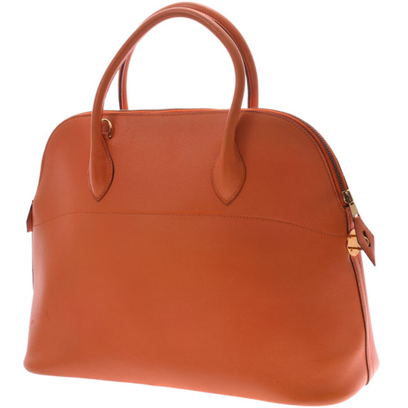 

Hermes Orange Leather Bolide 37 Bag