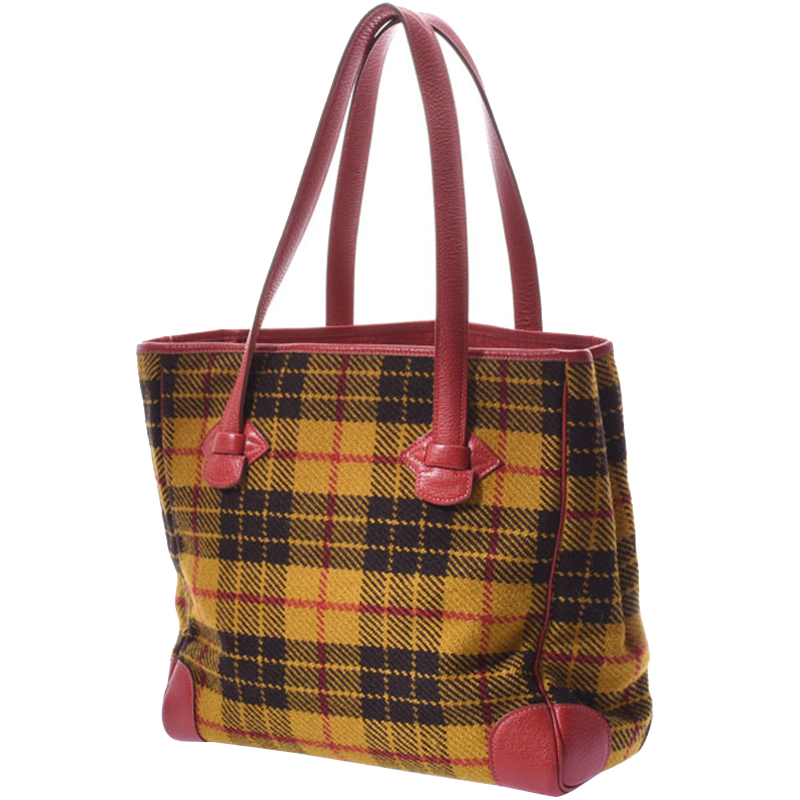 

Hermes Multicolor Wool And Leather Tote