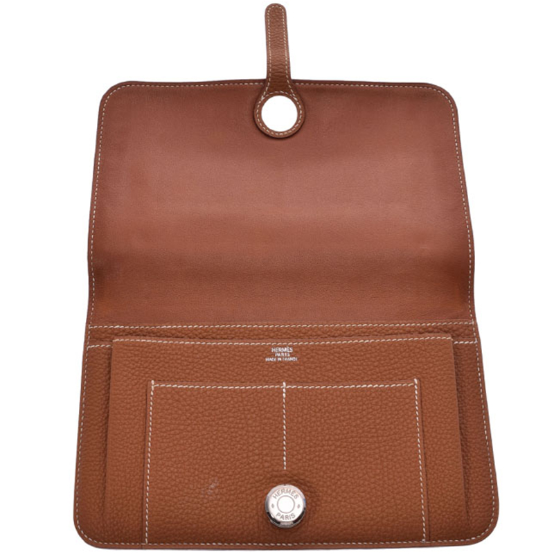 

Hermes Brown Togo Leather Dogon GM Wallet