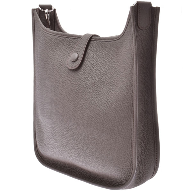 

Hermes Etoup Clemence Leather Evelyne III PM Bag, Brown
