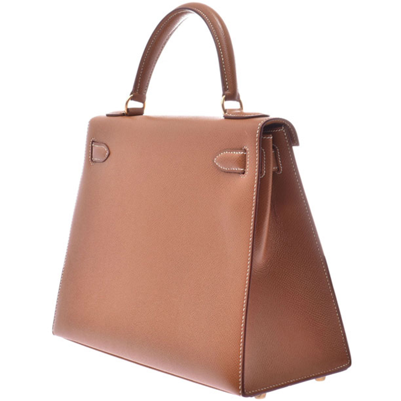 

Hermes Brown Leather Gold Hardware Kelly Sellier 28 Bag