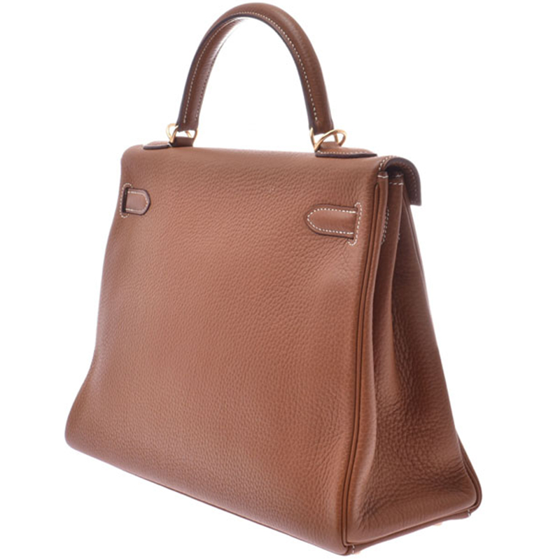 

Hermes Brown Leather Gold Hardware Kelly 32 Bag