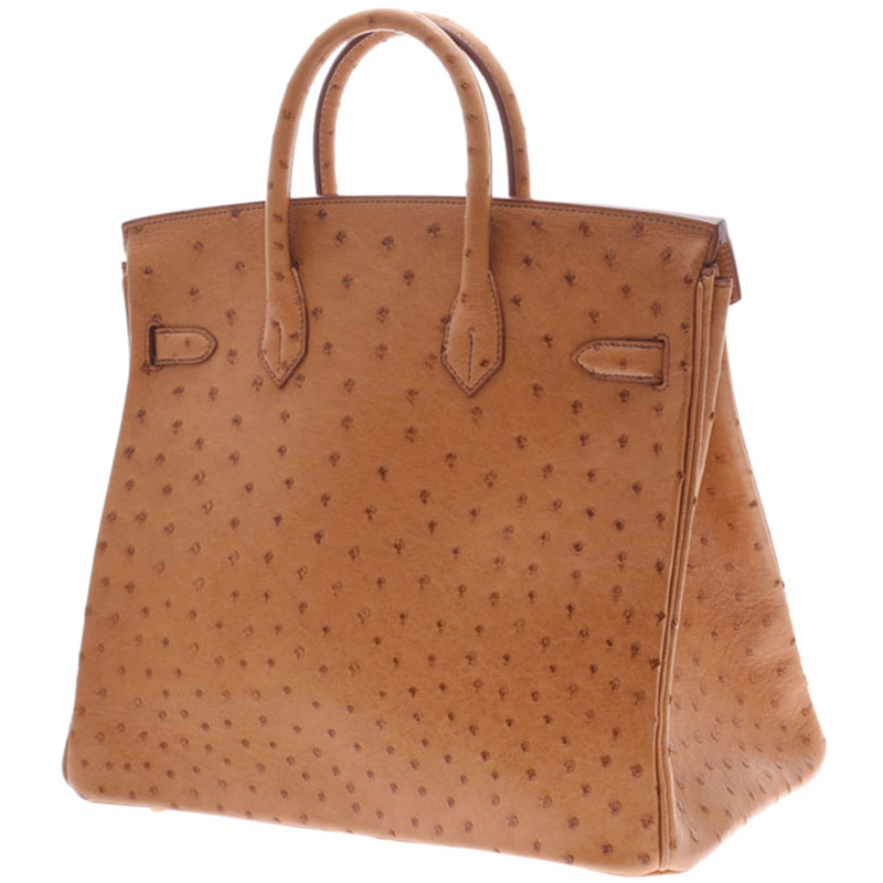 

Hermes Brown Ostrich Gold Hardware Birkin 32 Bag