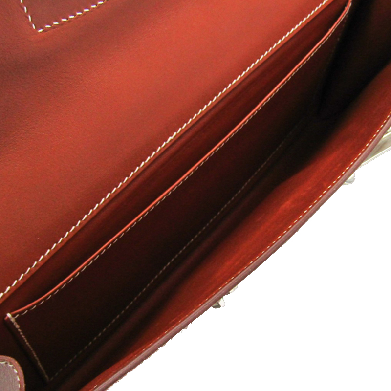 

Hermes Brown Leather Clutch Bag