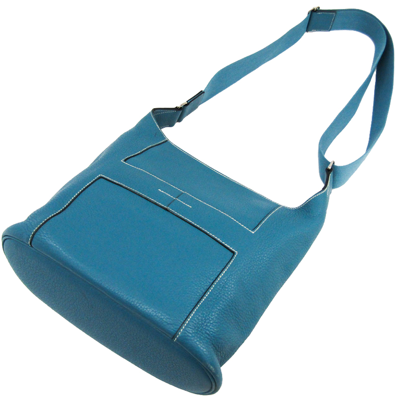 

Hermes Light Blue Togo Leather Shoulder Bag