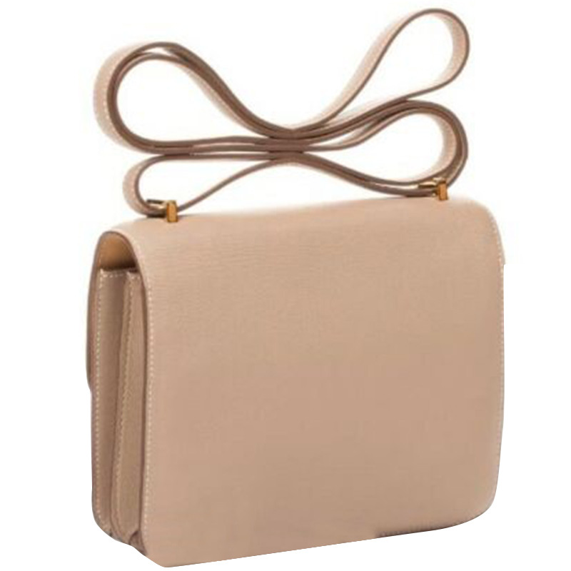

Hermes Argile Leather Gold Hardware Constance 18 Bag, Beige