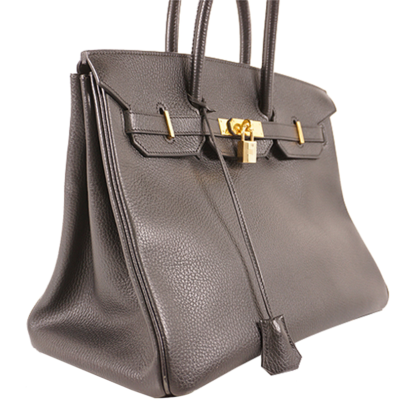 

Hermes Black Ardennes Leather Birkin 35 Bag