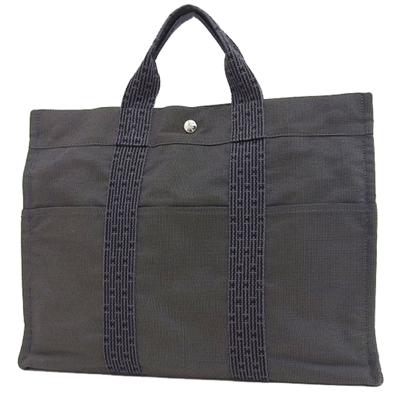 

Hermes Gray Herline Canvas MM Tote Bag, Grey