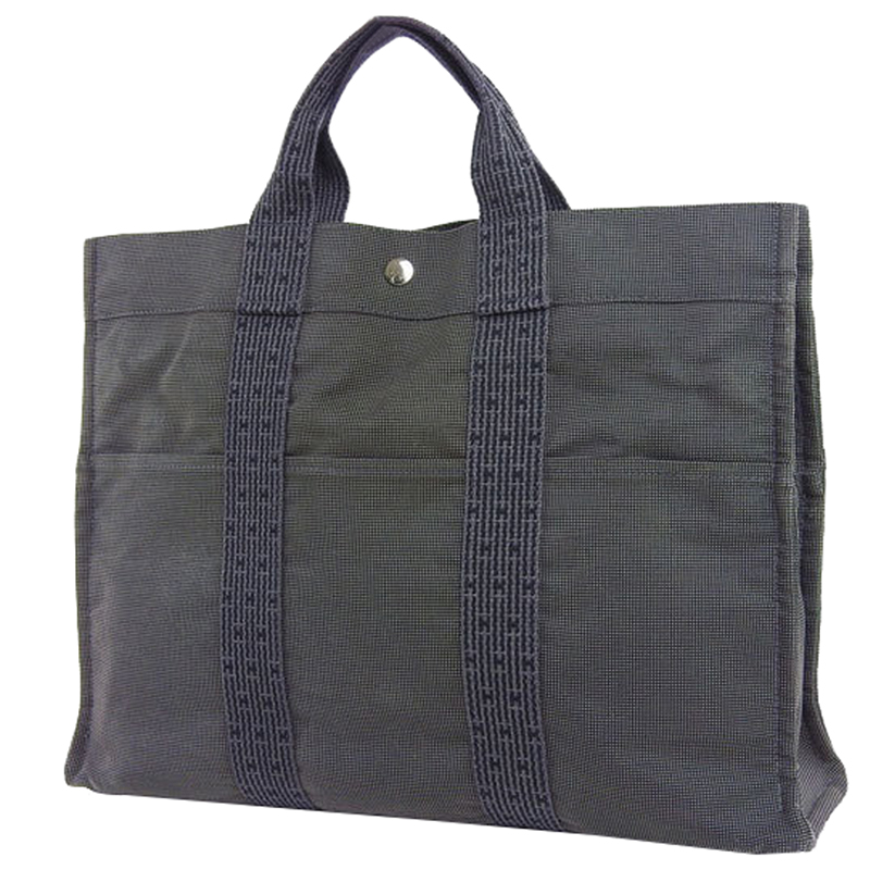 

Hermes Gray Herline Canvas MM Tote Bag, Grey