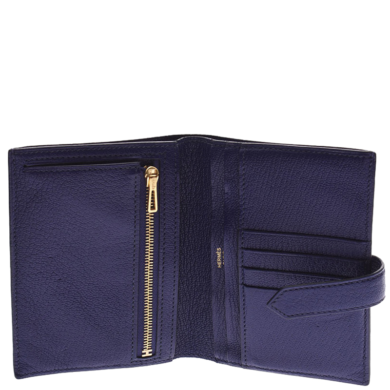 

Hermes Blue Chevre Leather Wallet
