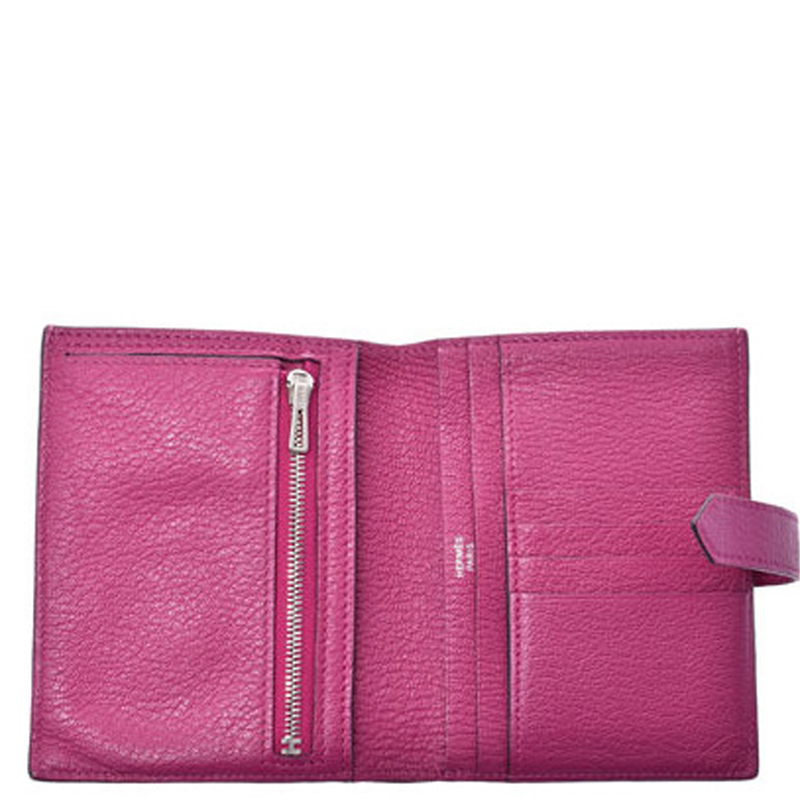 

Hermes Rose Purple Chevre Leather Wallet