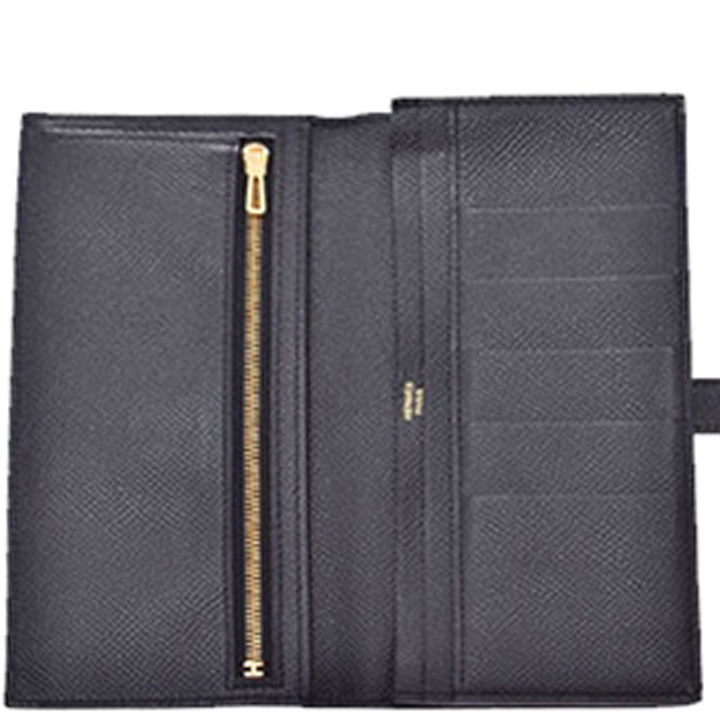 

Hermes Black Epsom Leather Long Wallet