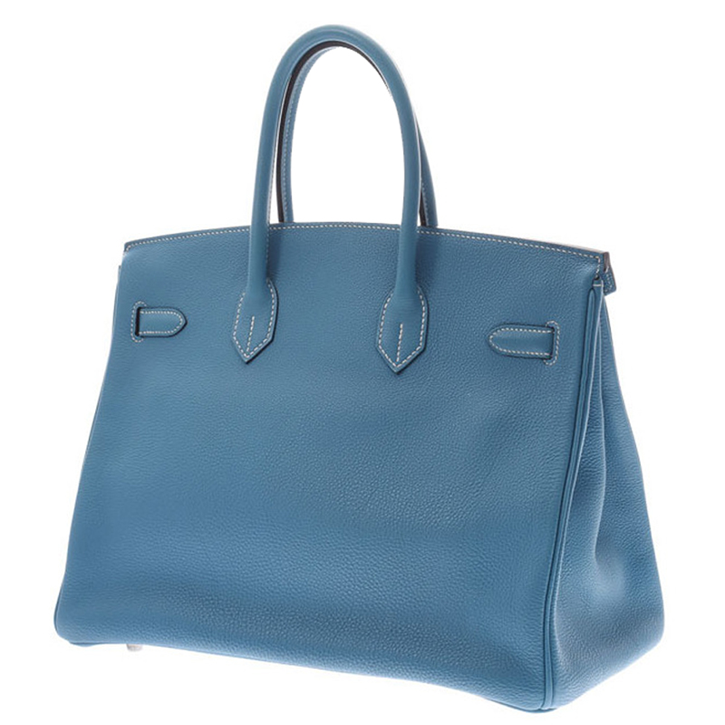 

Hermes Blue Gene Togo Leather Birkin 35 Bag