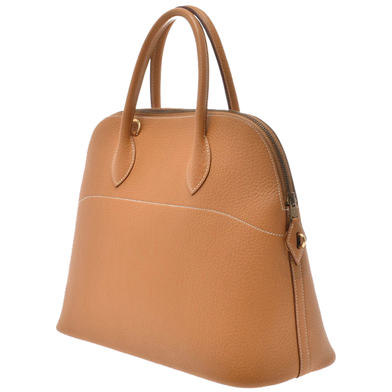 

Hermes Natural Fjord Leather Bolide 37 Bag, Brown