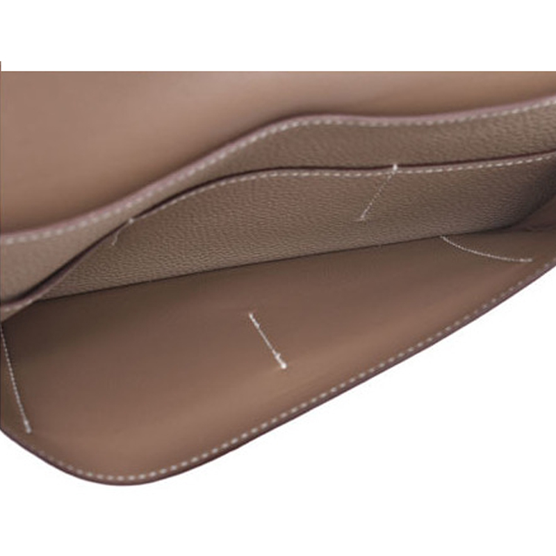 

Hermes Etoupe Gray Togo Leather Long Wallet, Grey