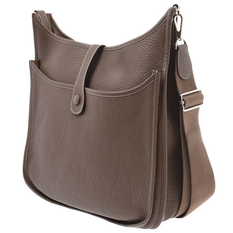 

Hermes Etoupe Gray Clemence Leather Evelyn III GM Bag, Grey