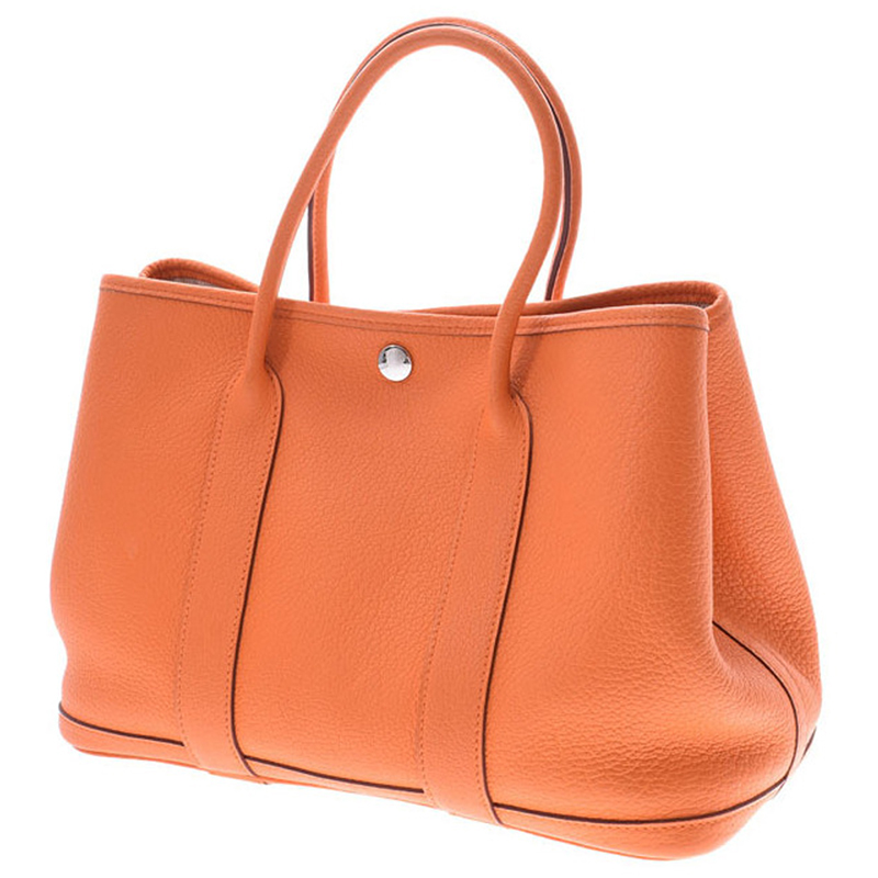 

Hermes Orange Negonda Leather Garden Party 30 Bag
