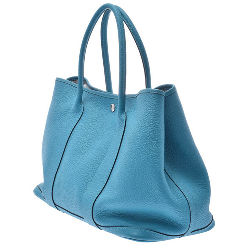 

Hermes Turquoise Blue Country Leather Garden Party 36 Bag