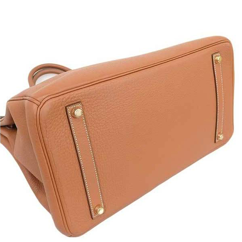 

Hermes Etrusque Clemence Leather Birkin 35 Bag, Brown