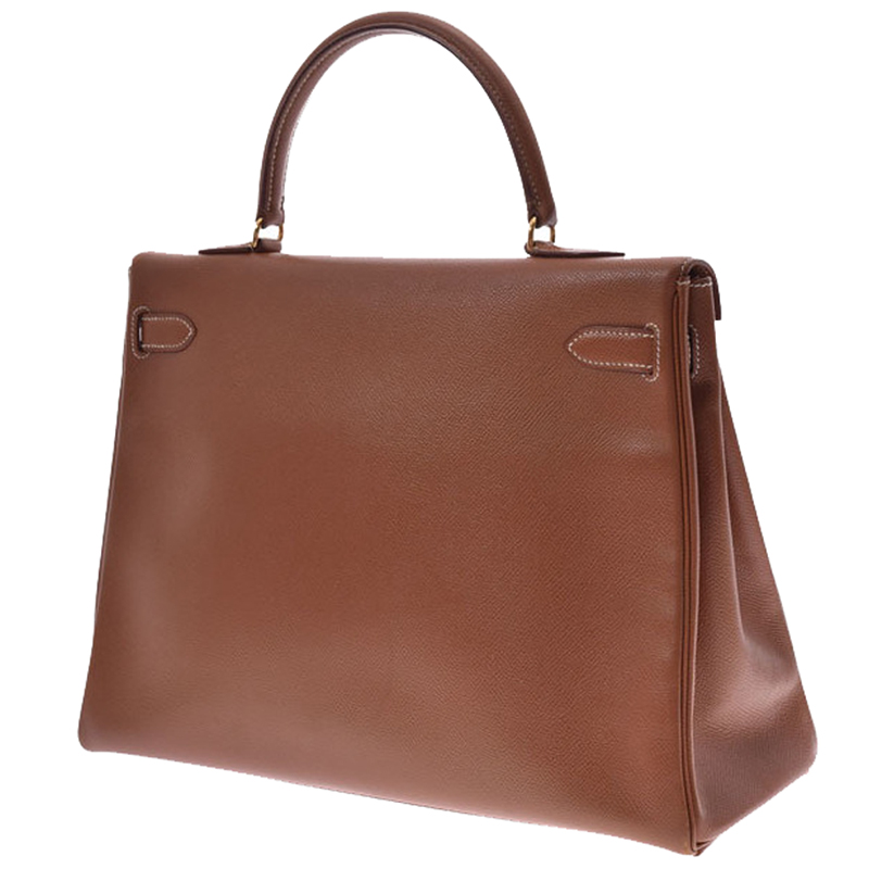 

Hermes Brown Courchevel Leather Kelly 35 Bag