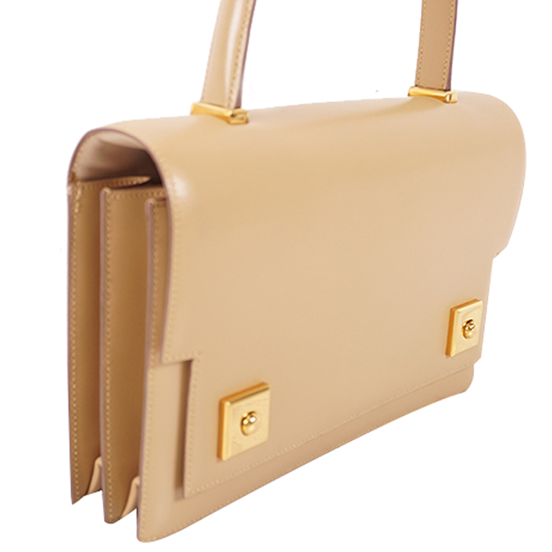 

Hermes Beige Calfskin Leather Piano Bag