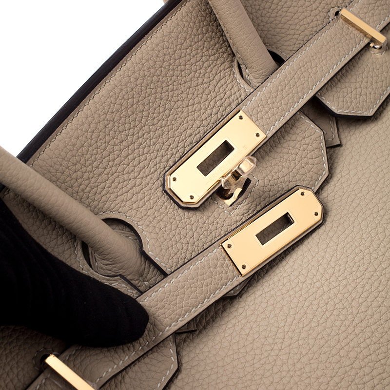 Hermès Hermès Birkin 35 Togo Leather Handbag-Gold Silver Hardware