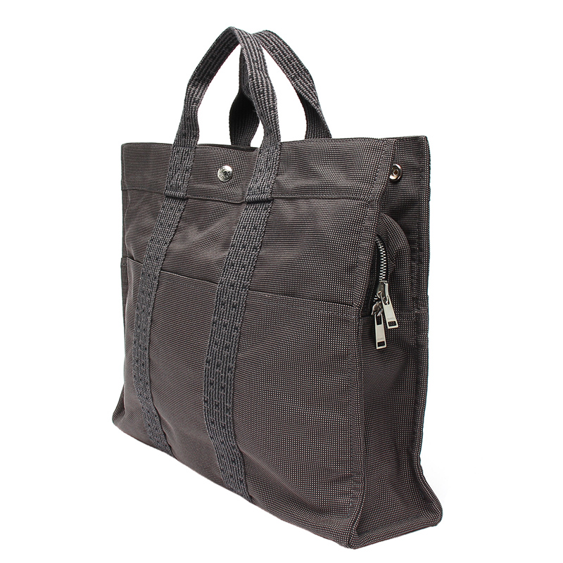 

Hermes Gray Herline Canvas MM Tote Bag, Grey